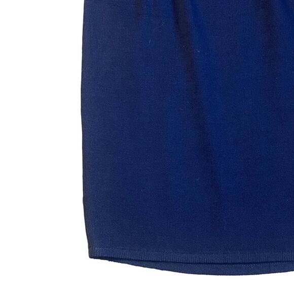 Vintage St. John Basics Marie Gray Navy Blue Wool Sweater Skirt Size 12 - Picture 2 of 4